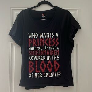 Shield Maiden Viking Woman Warrior Norse Mythology T-Shirt Size XL Hanes